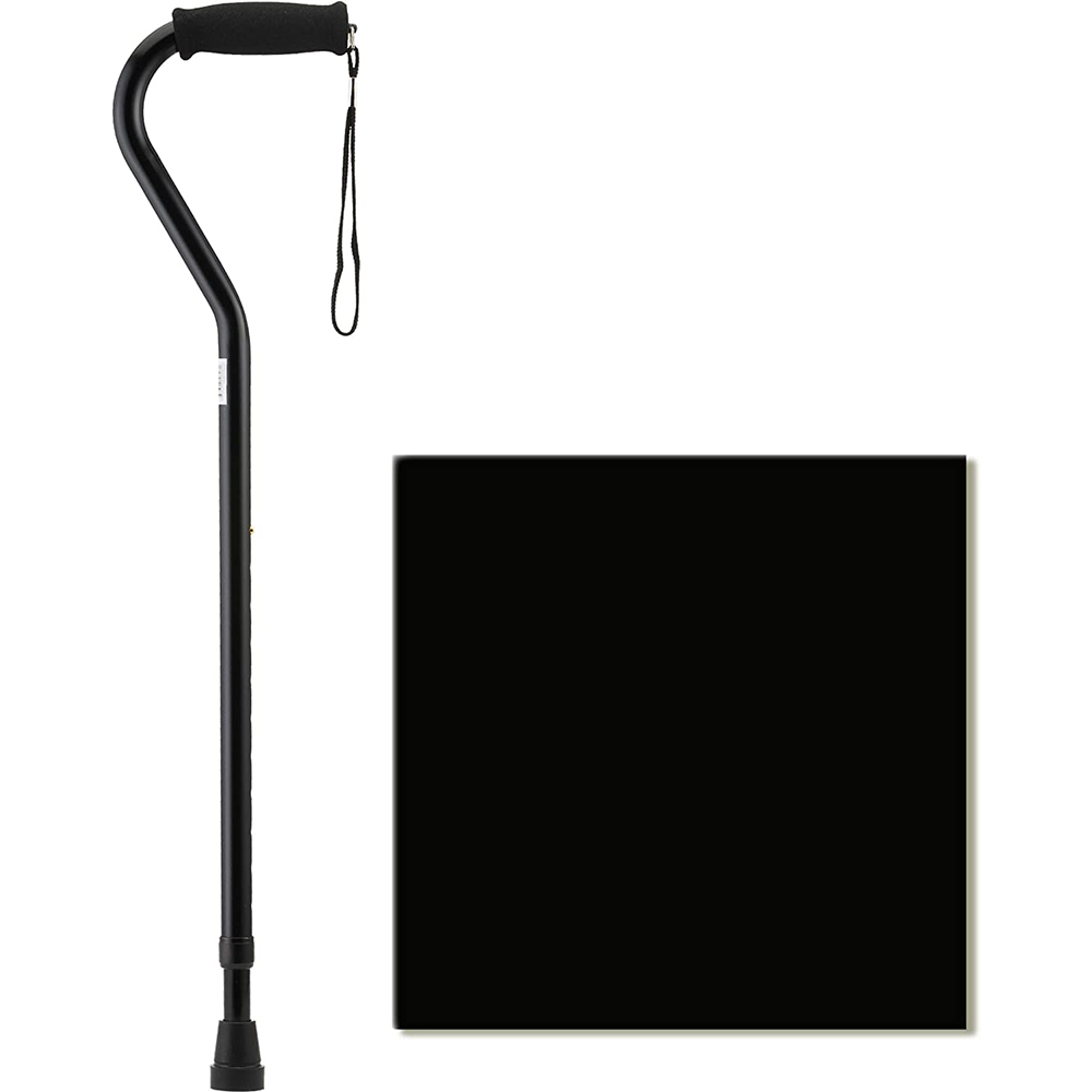 Offset Cane with color square, black